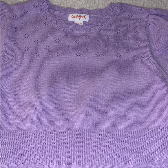 Cat & Jack Lavender Sweater Dress XS 4/5 EUC Short  Sleeves - Picture 3 of 13